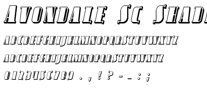 Avondale SC Shaded Italic font